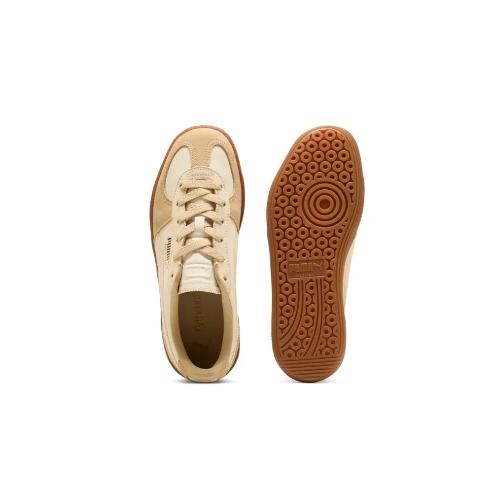 Top and outsole view of PUMA Palermo LUX in Alpine Snow Canvas Gum