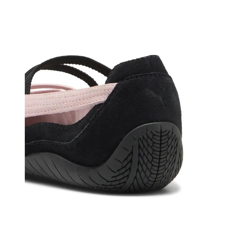 PUMA Speedcat Ballet Suede in Black and Mauve Mist heel detail view