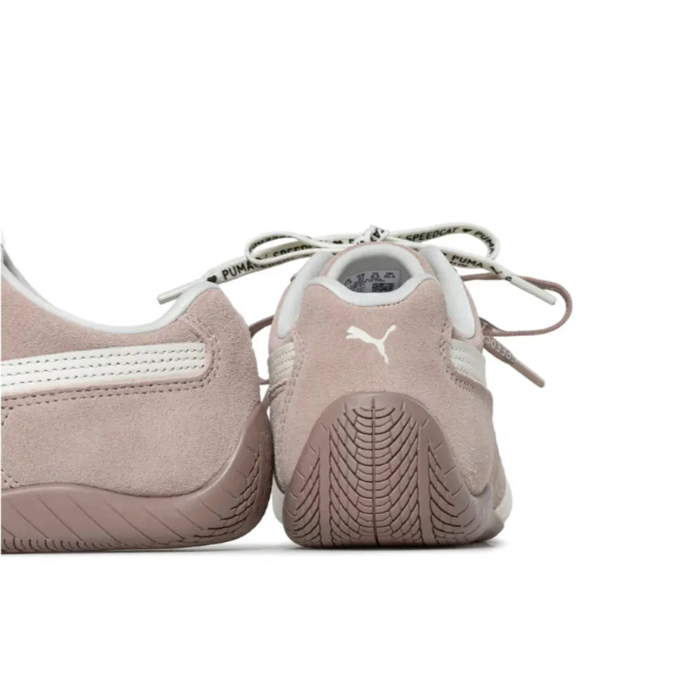 Heel view of PUMA Speedcat Duo Lace in Rose Latte Warm White