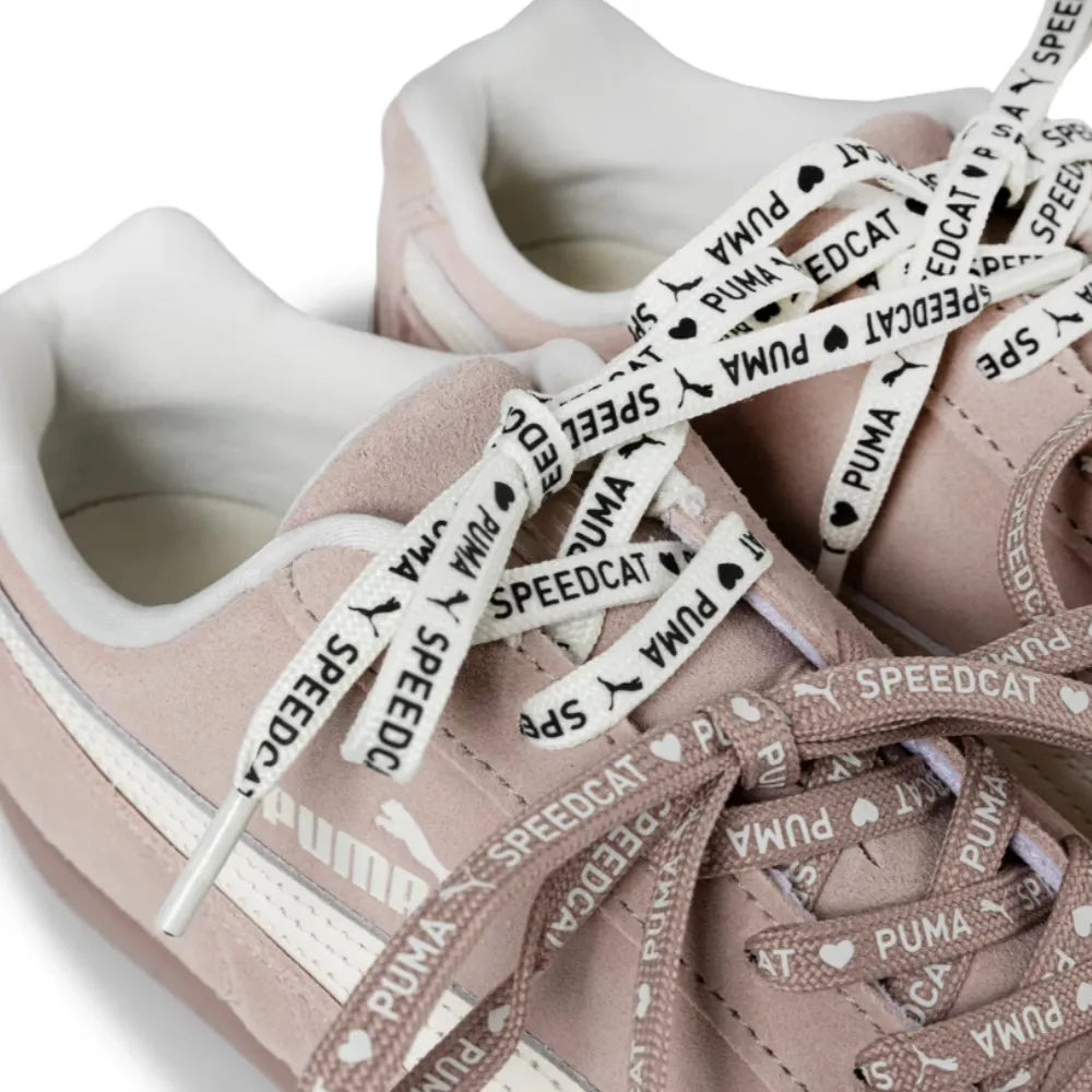 Lace detail of PUMA Speedcat Duo Lace in Rose Latte Warm White