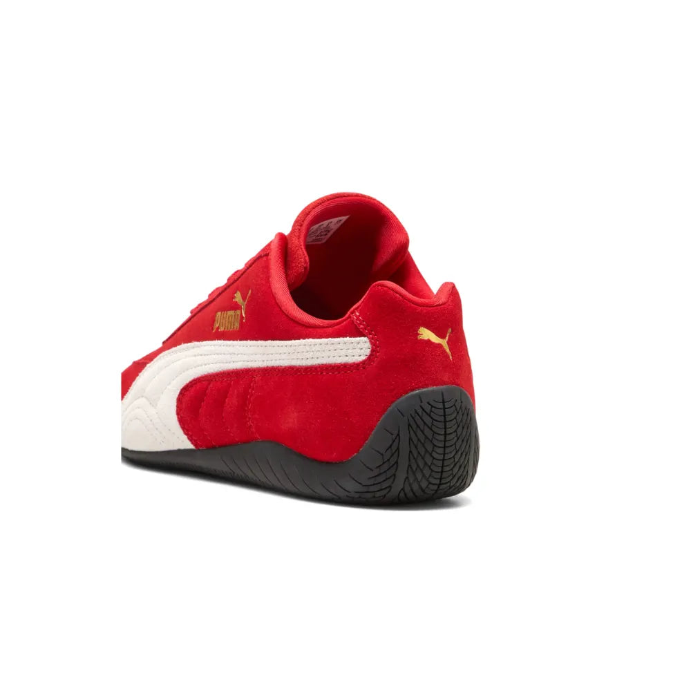 PUMA Speedcat Go Shoes in Red and PUMA White heel detail view