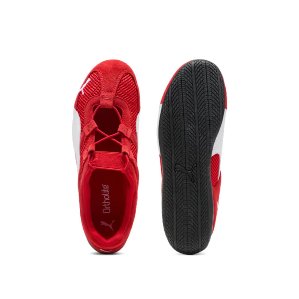 Top and outsole view of PUMA Speedcat Go Wns All Time Red White