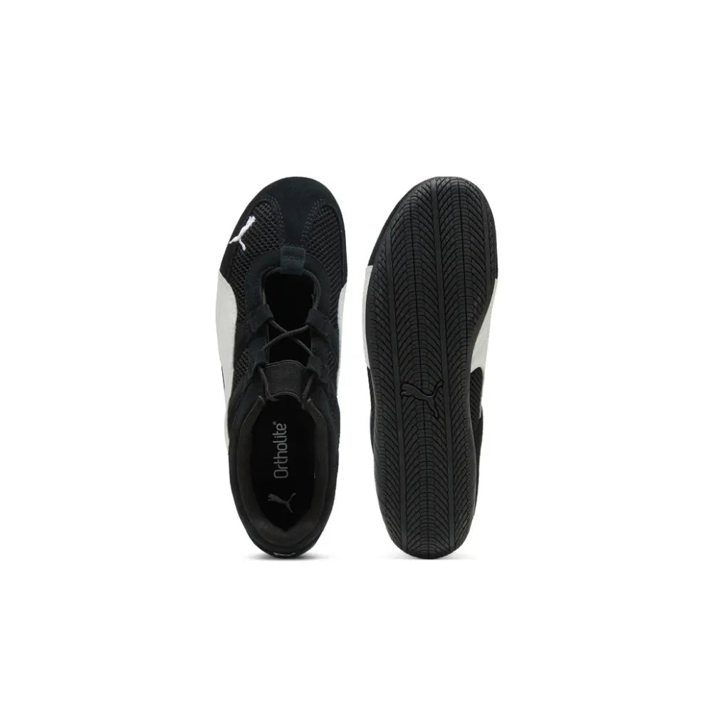 Top and outsole view of PUMA Speedcat Go Wns PUMA Black PUMA White