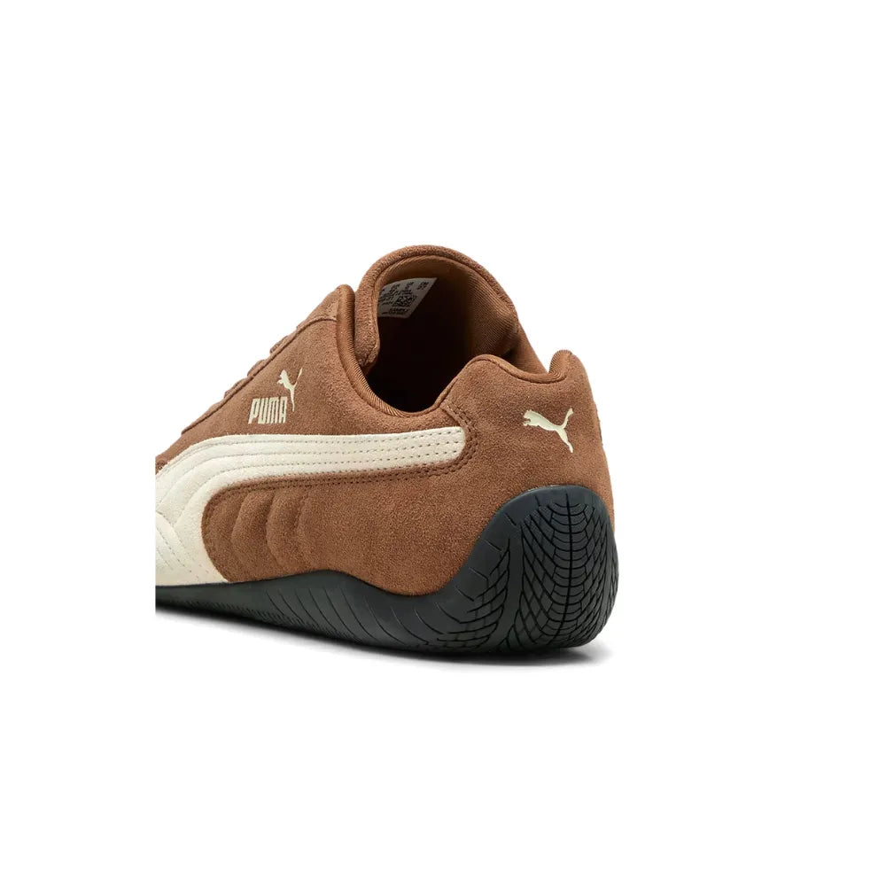 PUMA Speedcat OG Shoes in Coffee and Frosted Ivory heel detail view