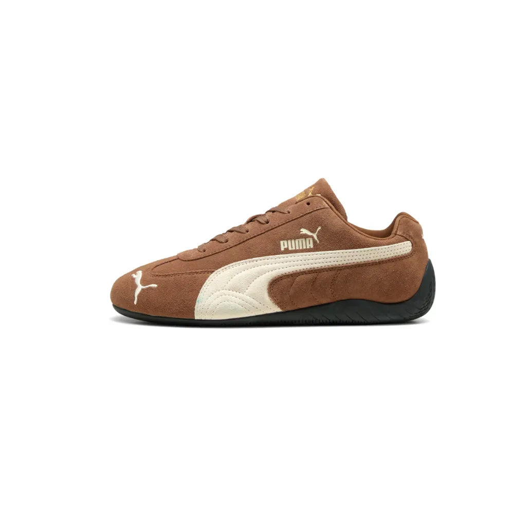 PUMA Speedcat OG Shoes in Coffee and Frosted Ivory side profile view