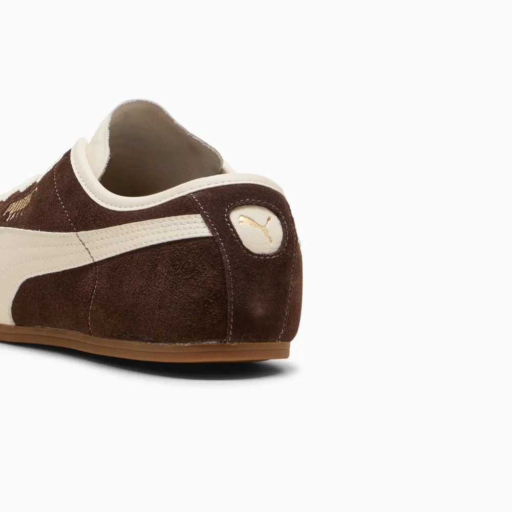 Heel detail of PUMA Tackle Chocolate Alpine Snow Gum