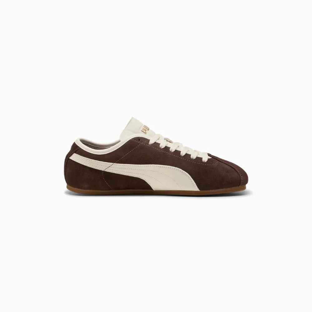 Side view of PUMA Tackle Chocolate Alpine Snow Gum