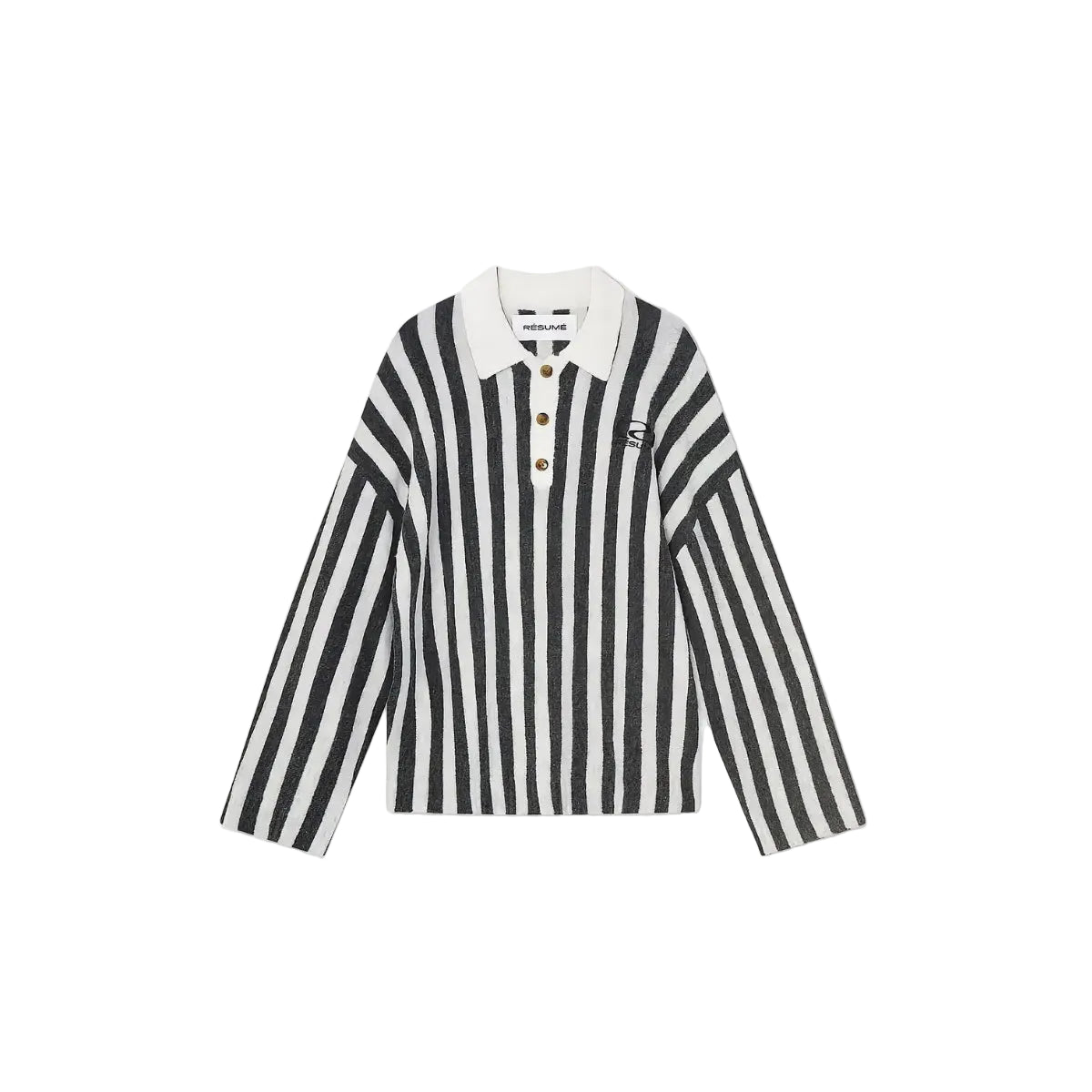 RESUME MillerRS Knit Polo Grey Stripe