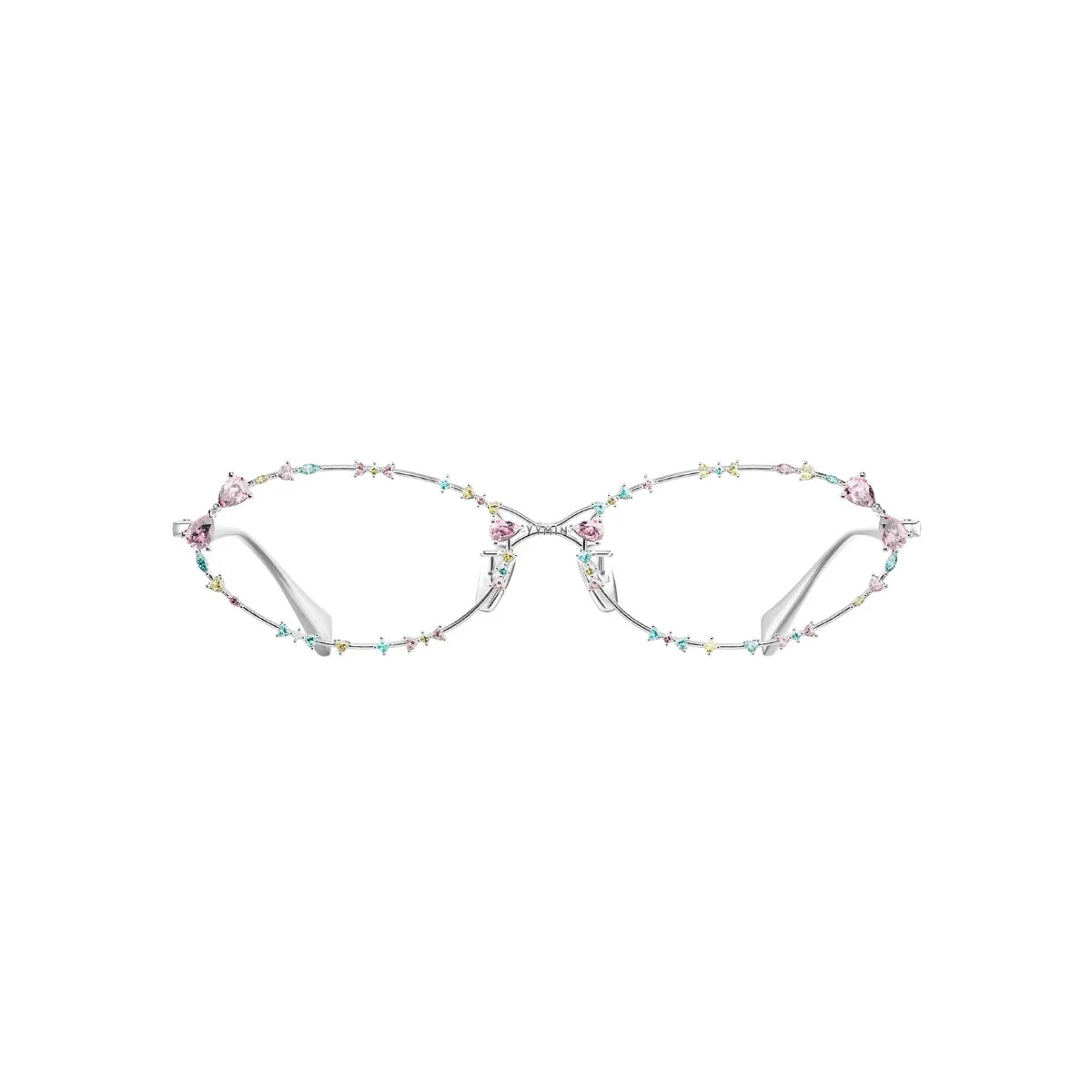 Ripple Bitter Salty Glaze Glasses in Multi Colored beaded metal frame front view