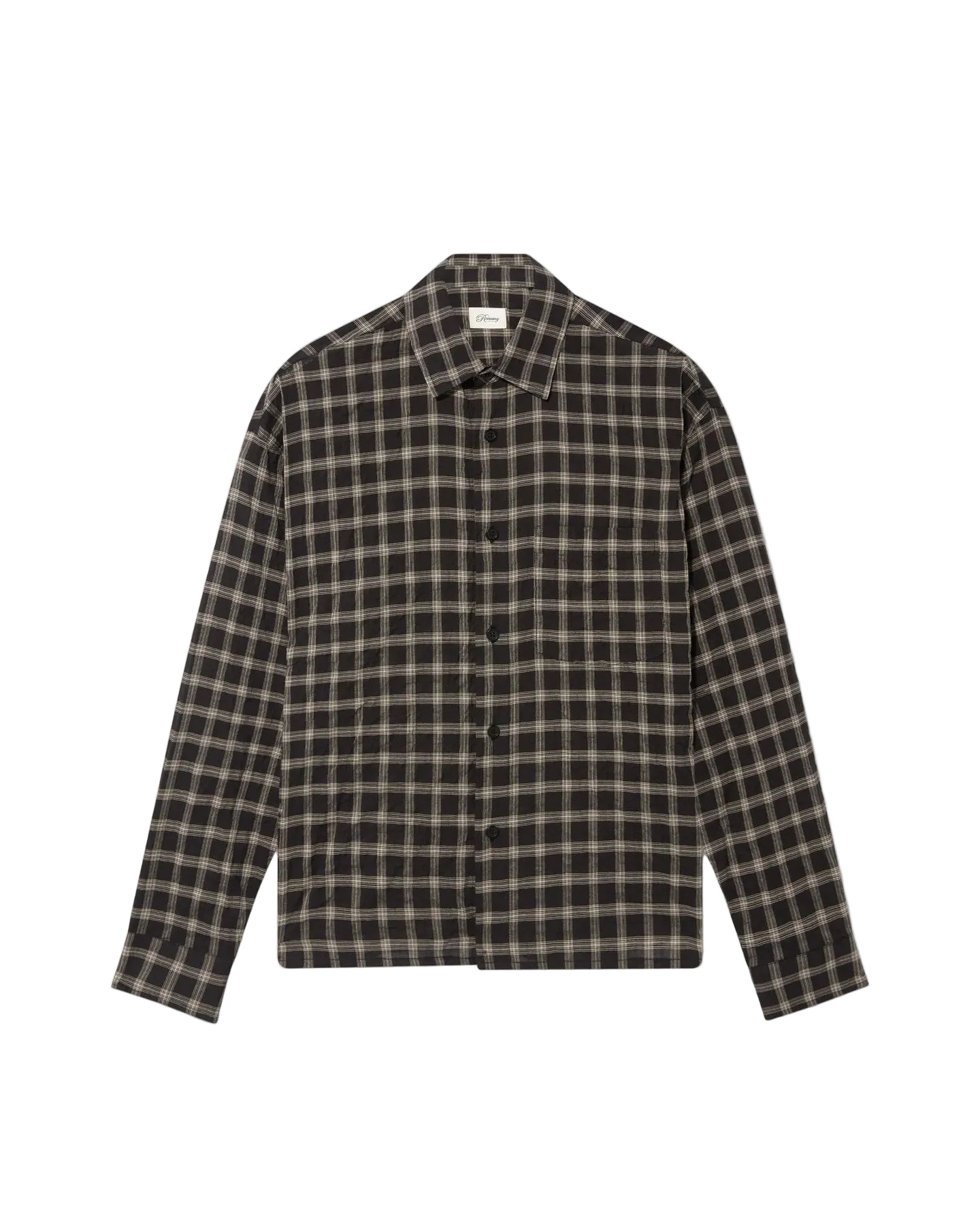 RONNING Everyday Shirt in Black Check front view