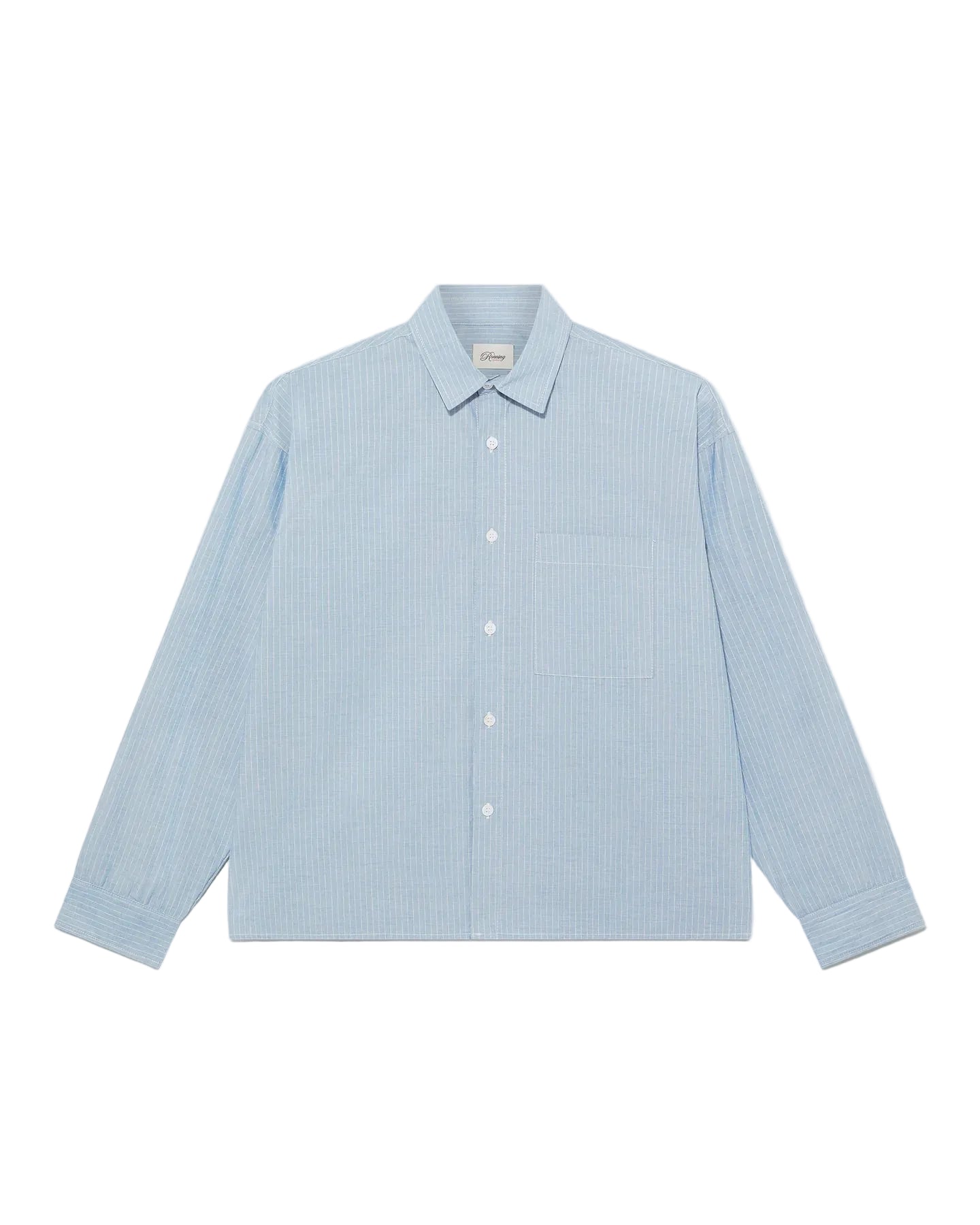 RONNING Everyday Shirt in Blue Stripe front view