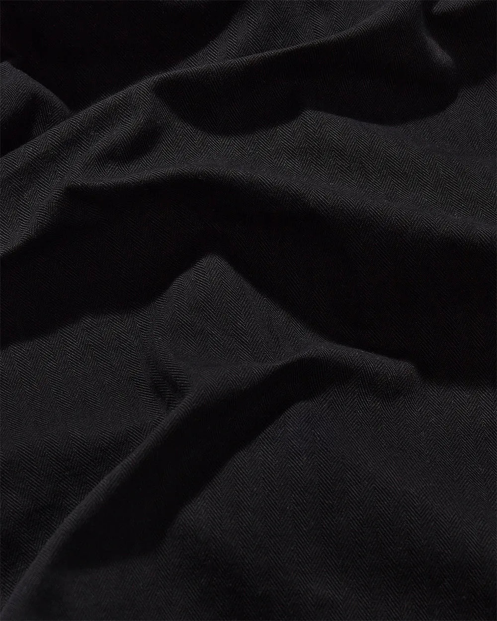 Ronning Fatigue Jacket in Black herringbone twill fabric detail