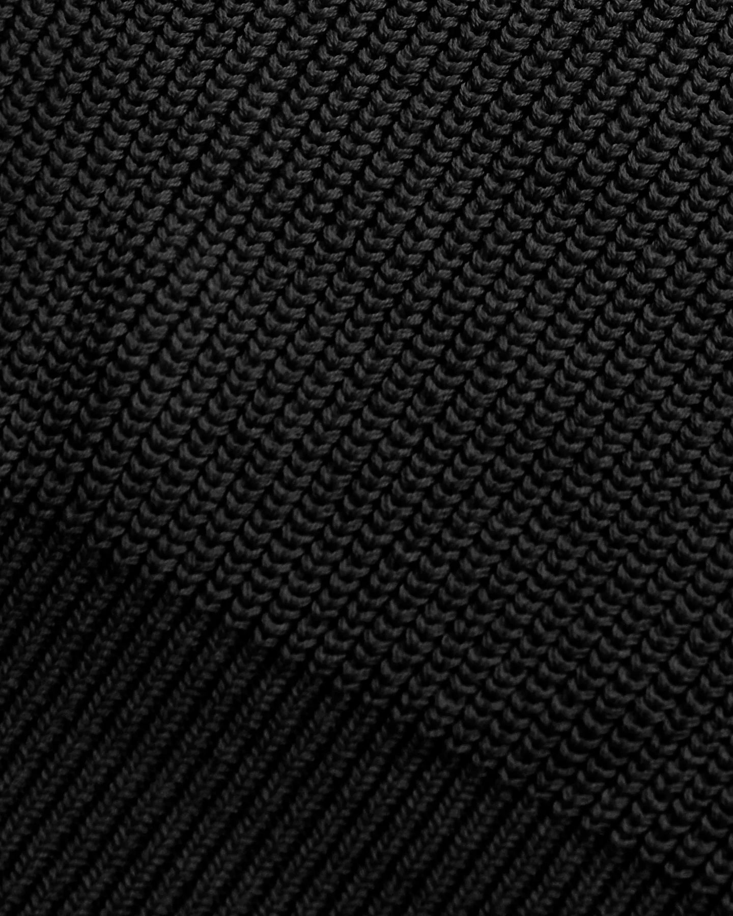 Knit fabric detail of RONNING Knit Polo Sweater in Black