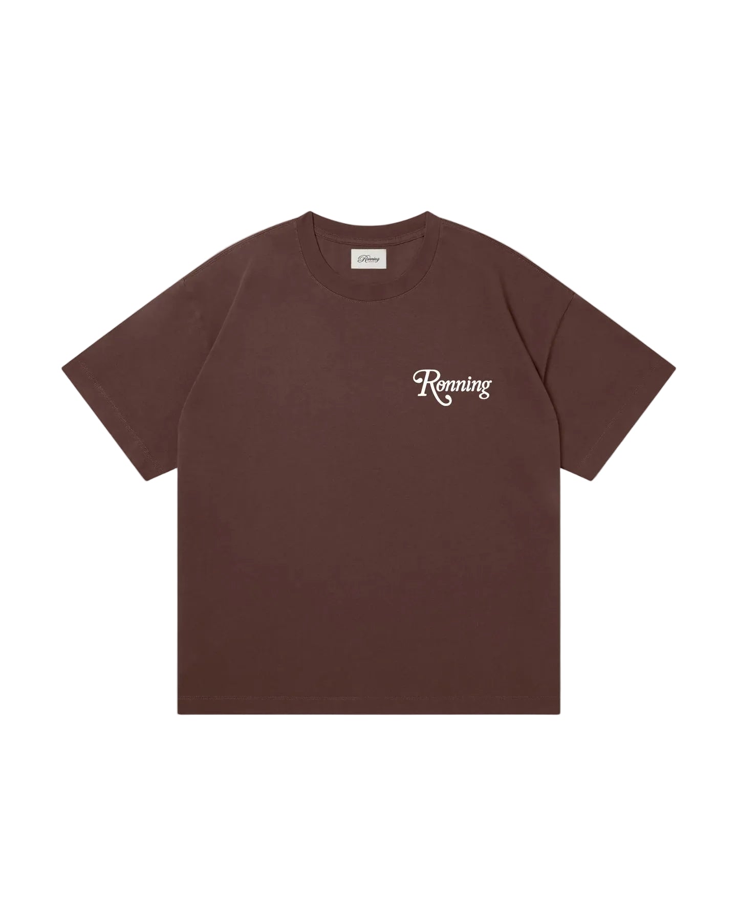 RONNING Star Tee in Mocha Brown front view