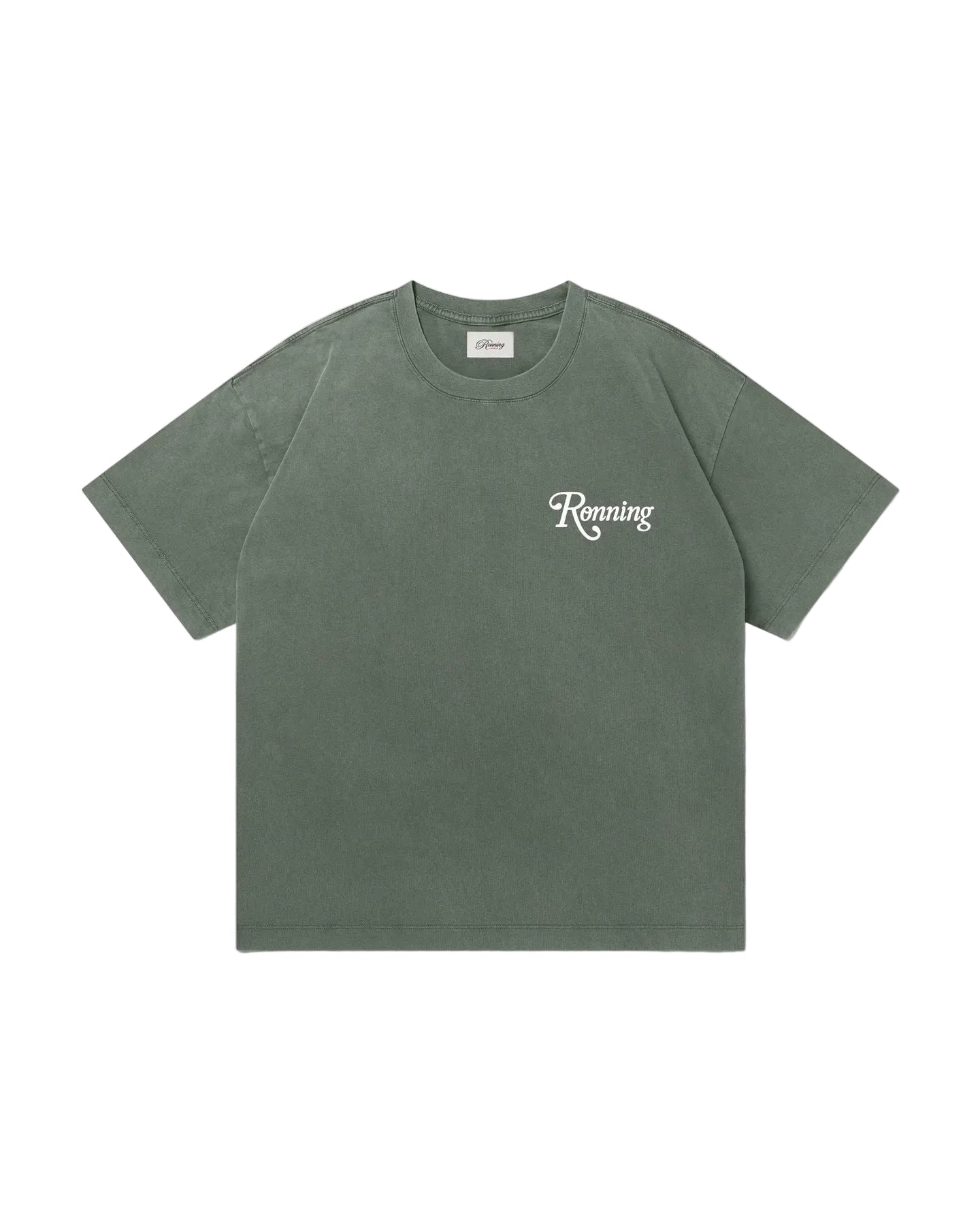 RONNING Star Tee in Sage Green front view