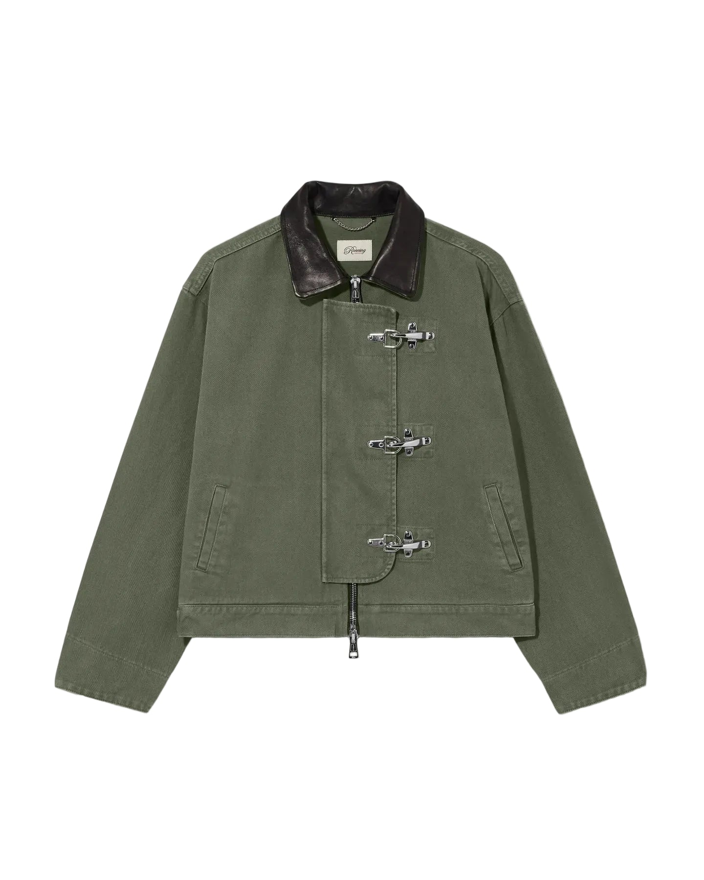 RONNING Utility Fireman Jacket in Olive Green front view