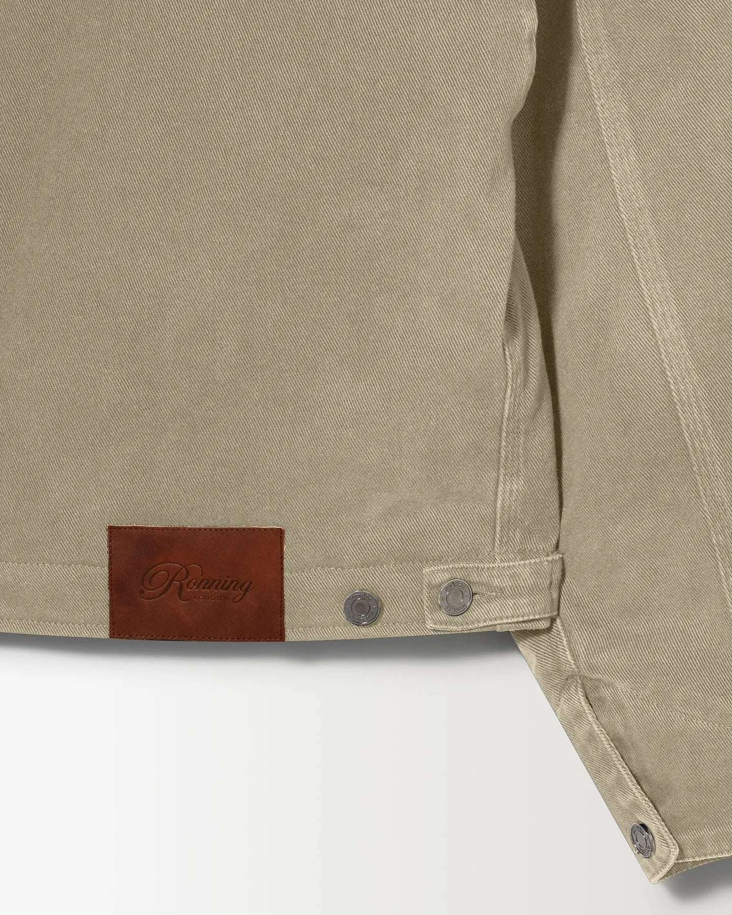 Hem detail of RONNING Work Jacket in Washed Sand
