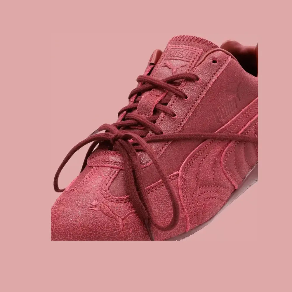 Rosé x PUMA Speedcat VTG Espresso Burgundy close-up detail