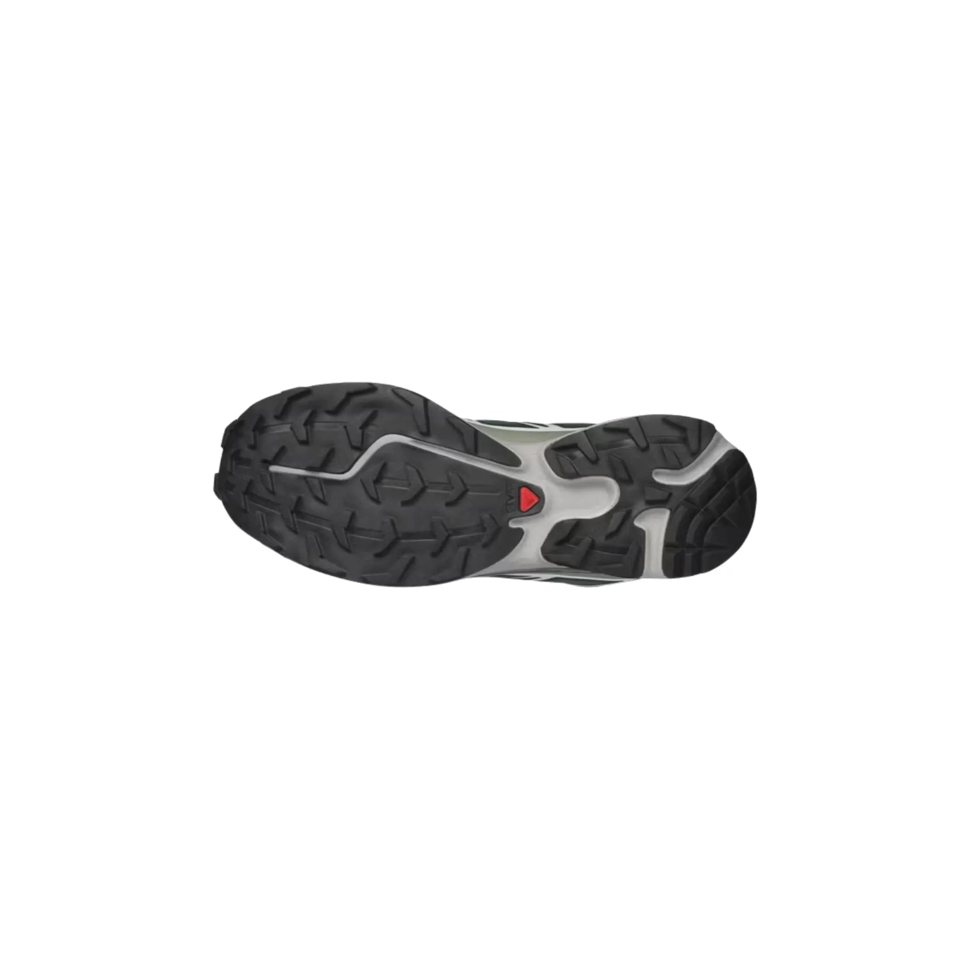 Salomon XT-6 Bistro Green Green Milieu Black outsole view trail sneaker