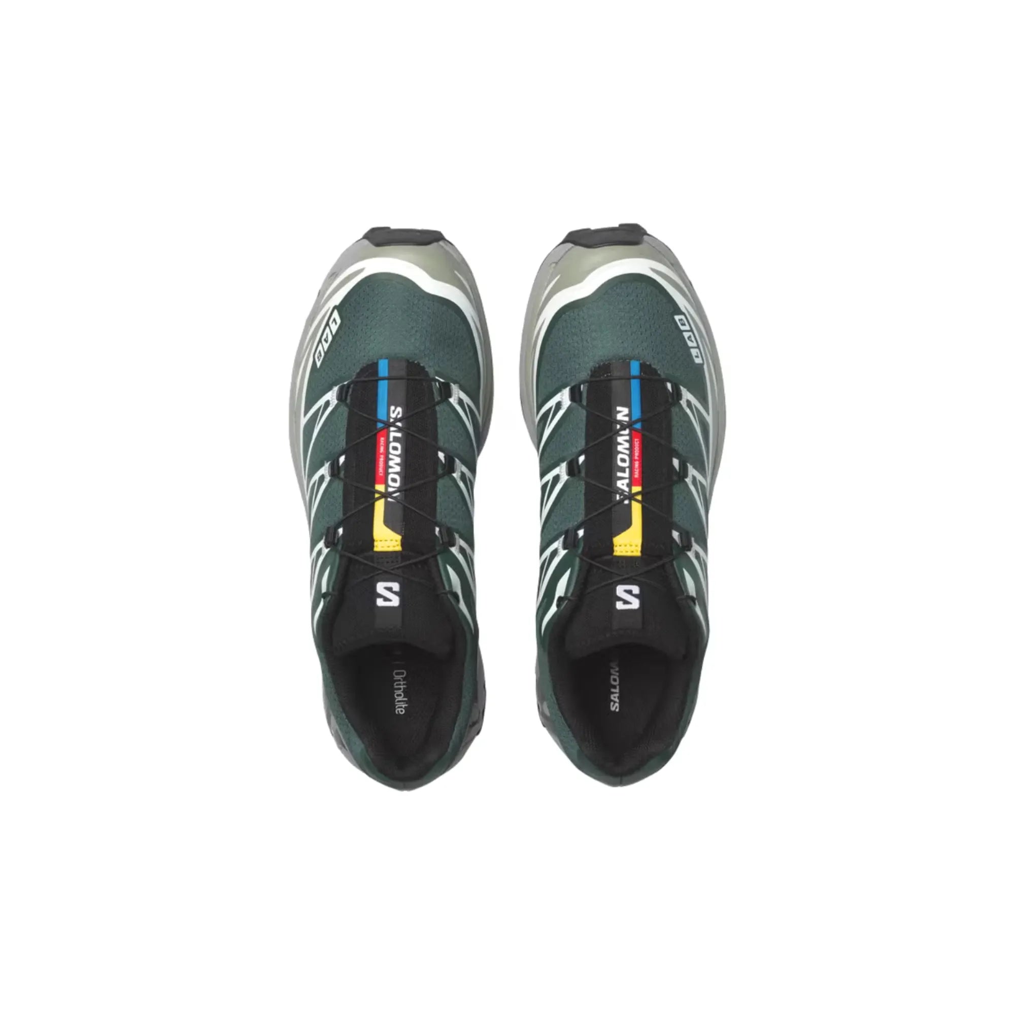 Salomon XT-6 Bistro Green Green Milieu Black top view with Quicklace
