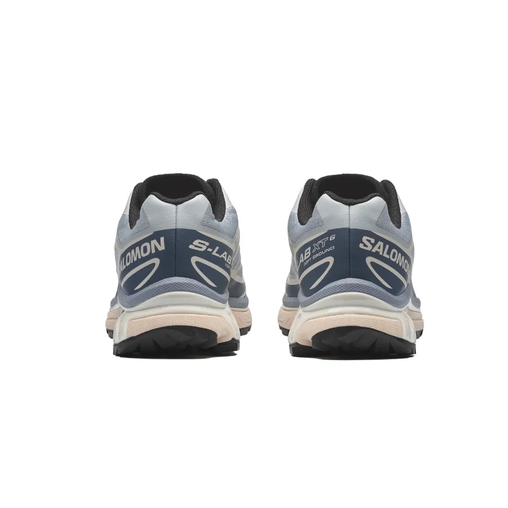 Back view of Salomon XT-6 Pearl Blue Grisaille Vanilla Ice shoes