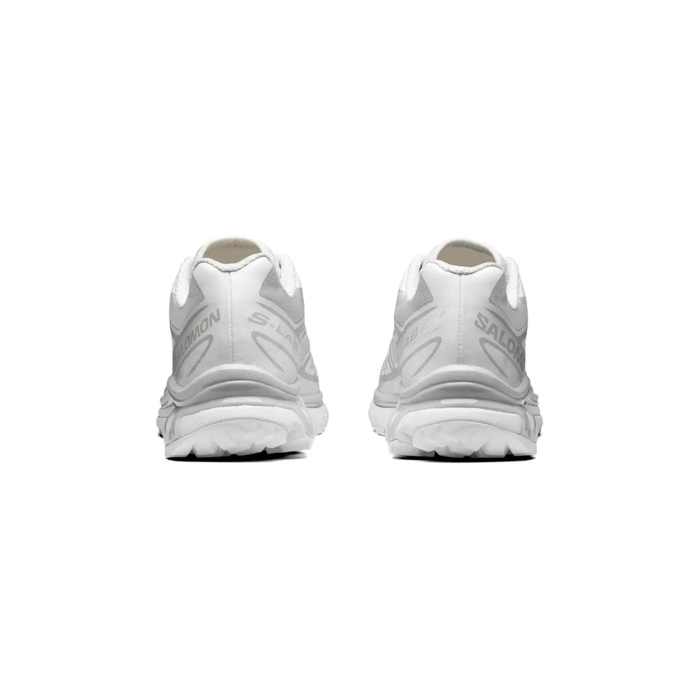 Rear view of Salomon XT-6 White White Lunar Rock