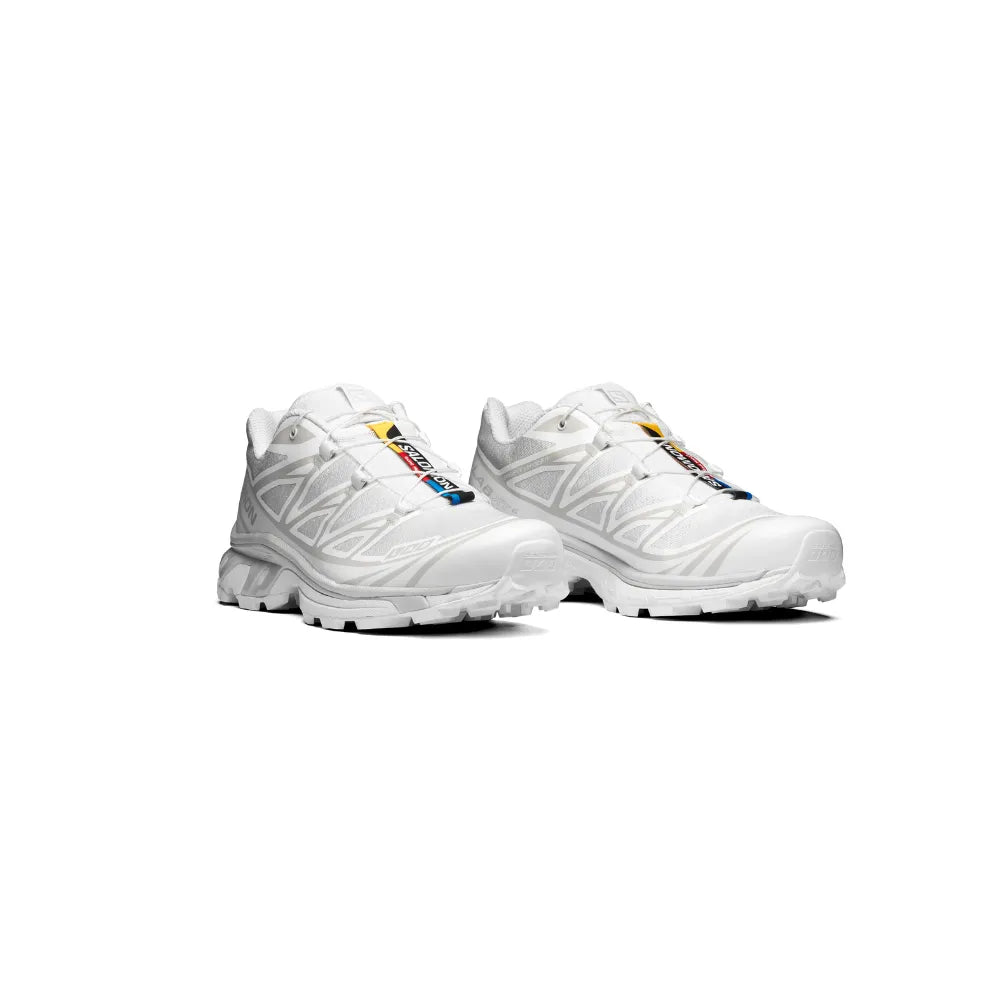 Side view of Salomon XT-6 White White Lunar Rock