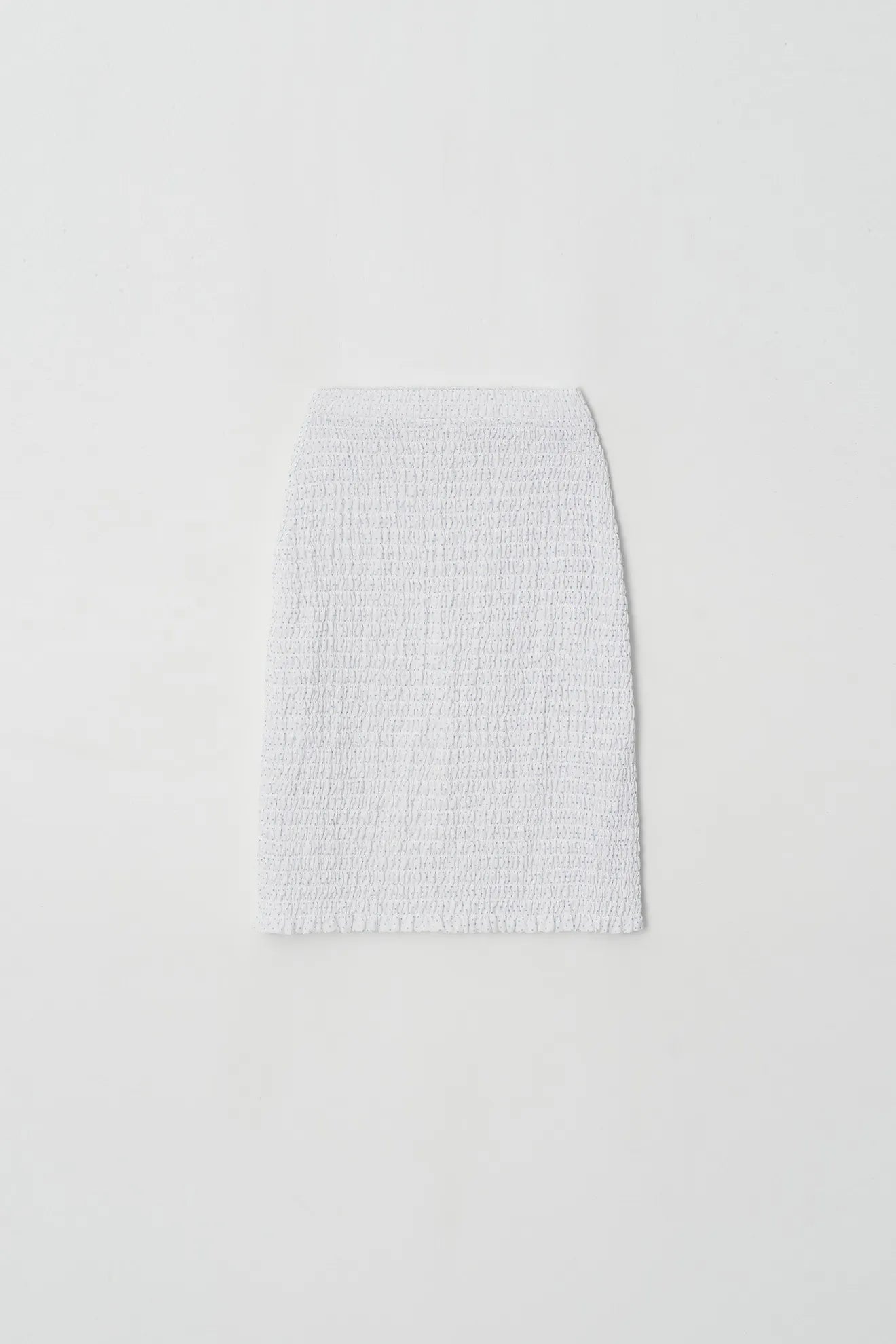 Flat view of Smocked Banding Skirt in White