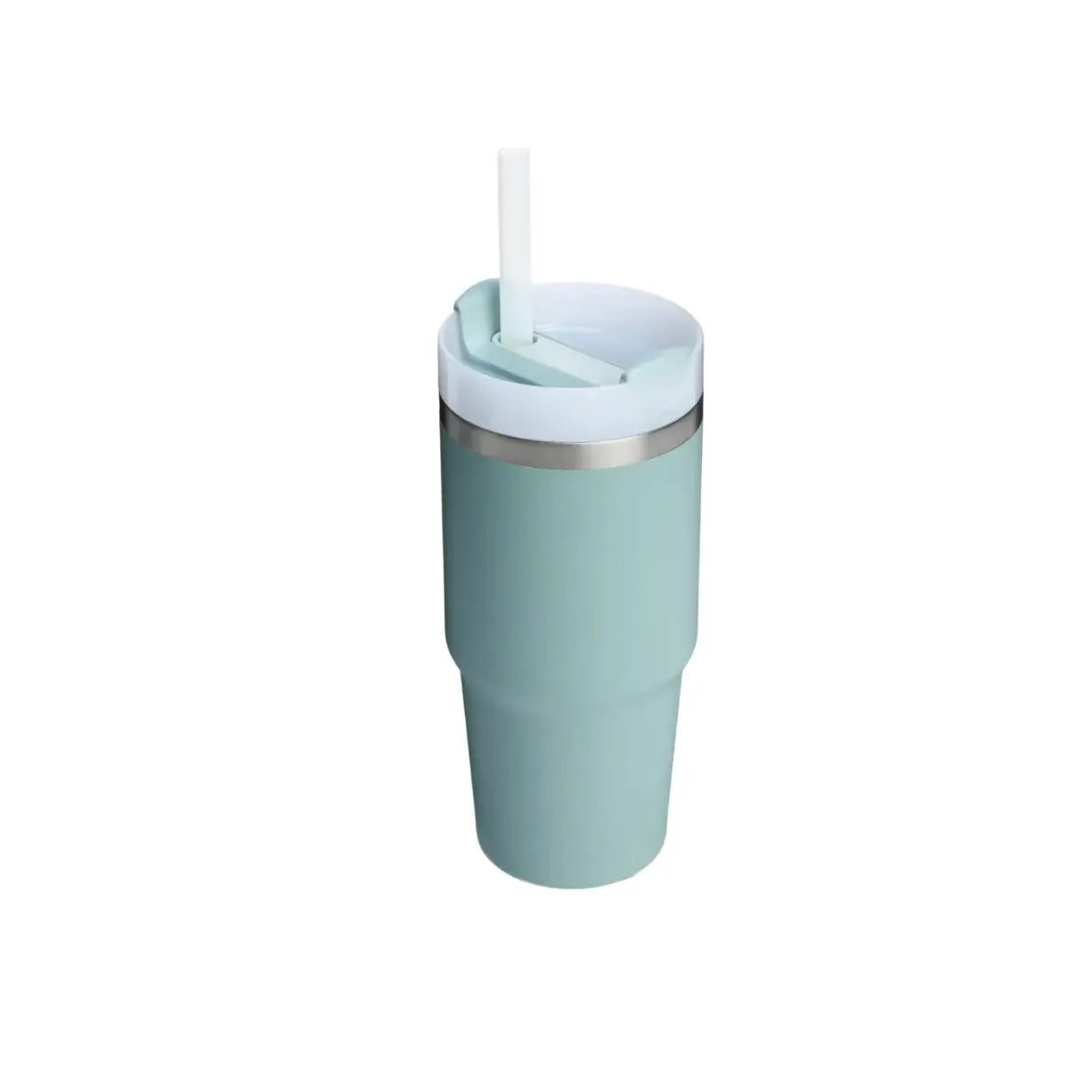 Angled view of Stanley Adventure Quencher H2.0 FlowState Tumbler 20 Oz Seafoam