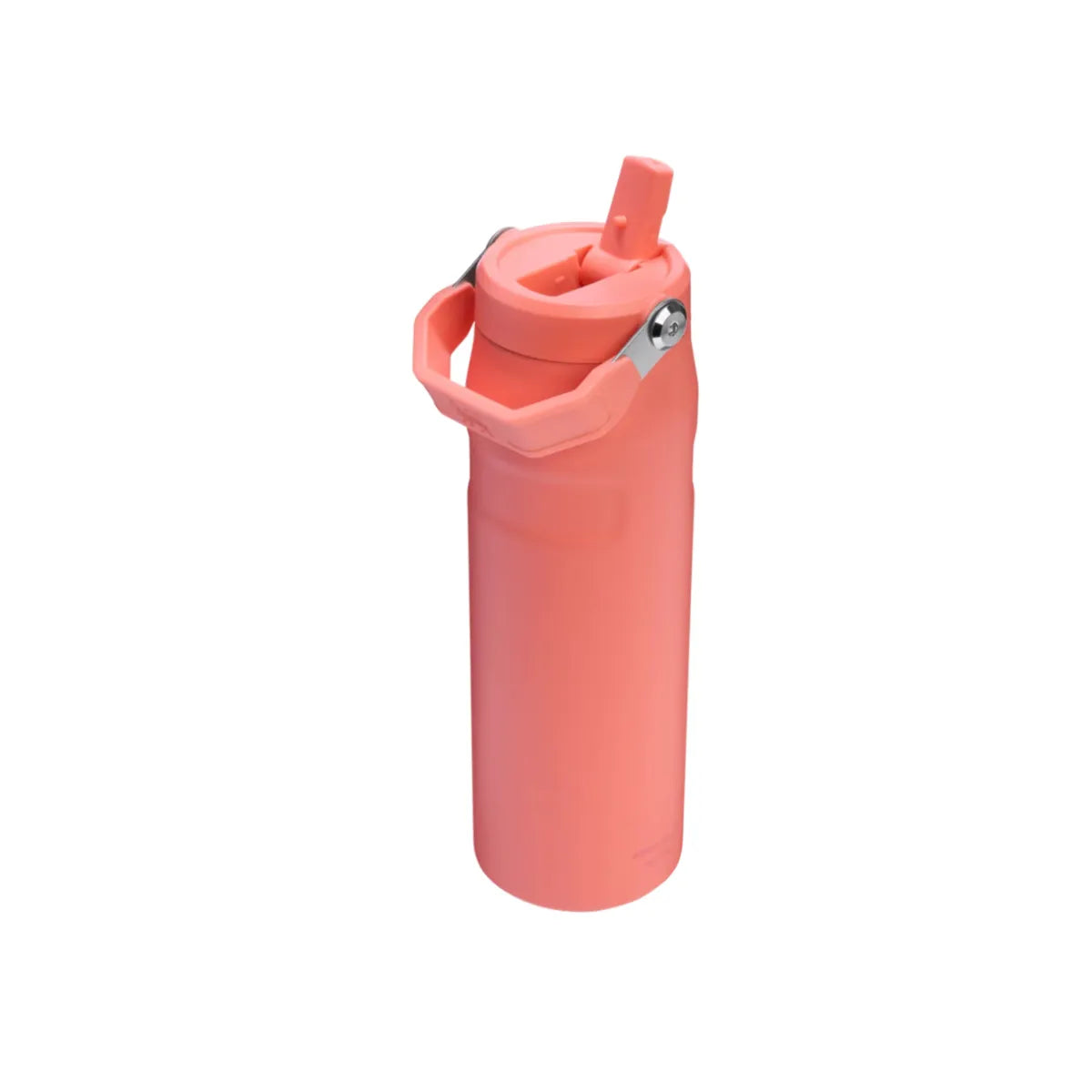 Angled view of Stanley IceFlow Bottle with Flip Straw Lid 24 Oz Pucker Peach