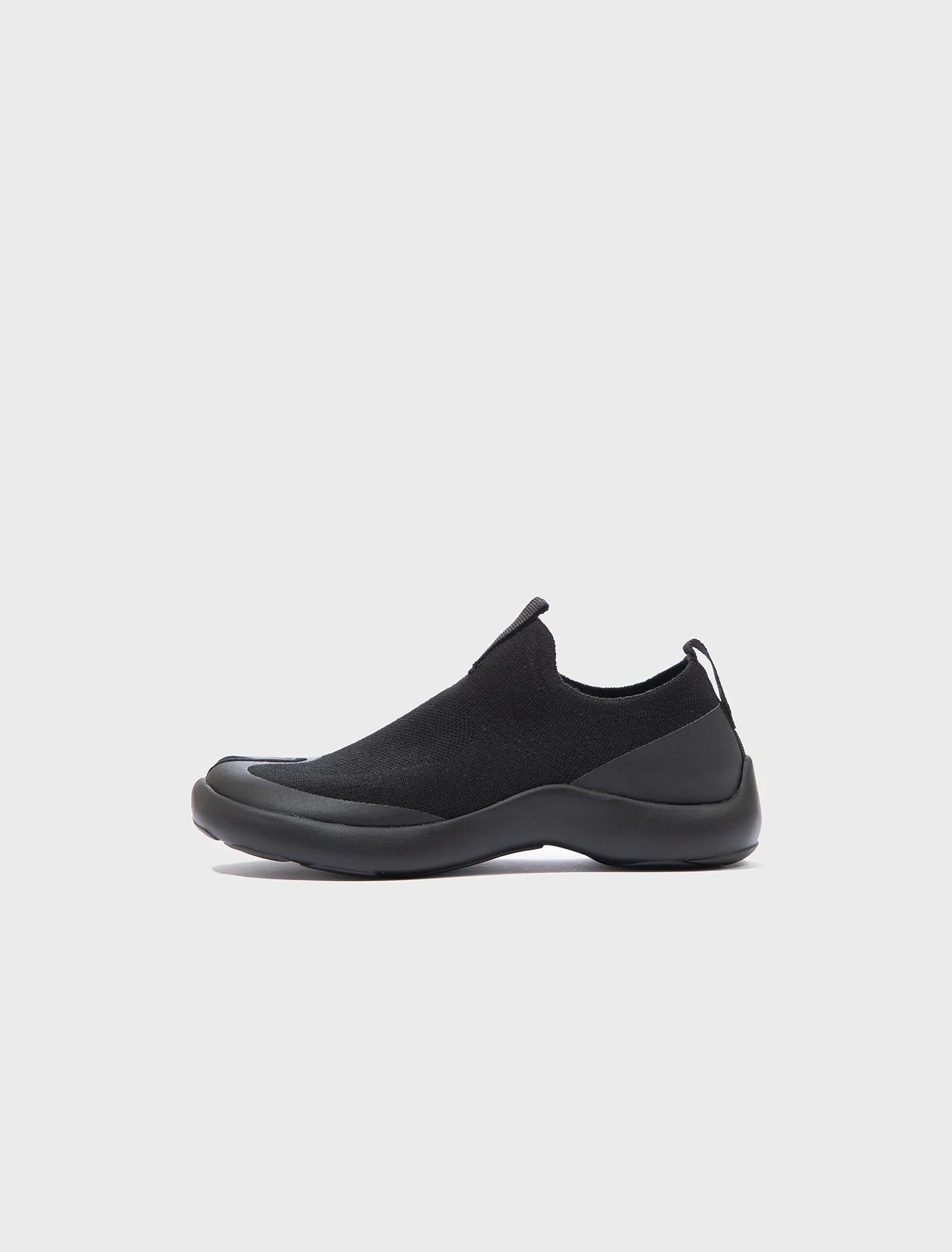 Tabi Shoe Black by Tabi side view slip on minimalist silhouette