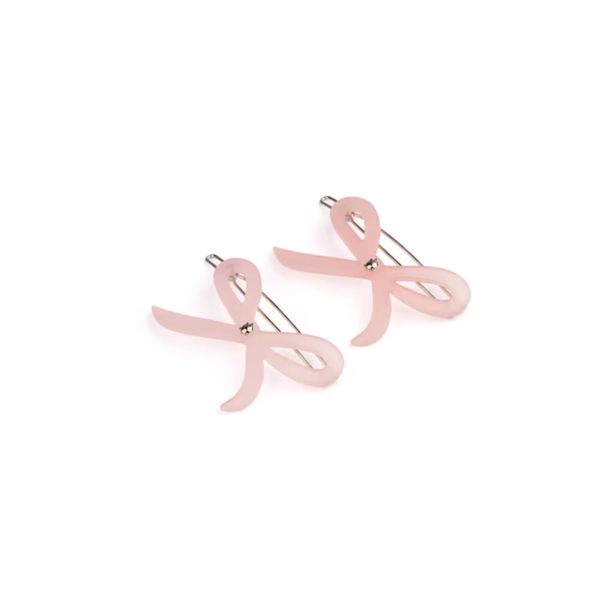 Turtle Story Ribbon Side Clips in Soft Pink