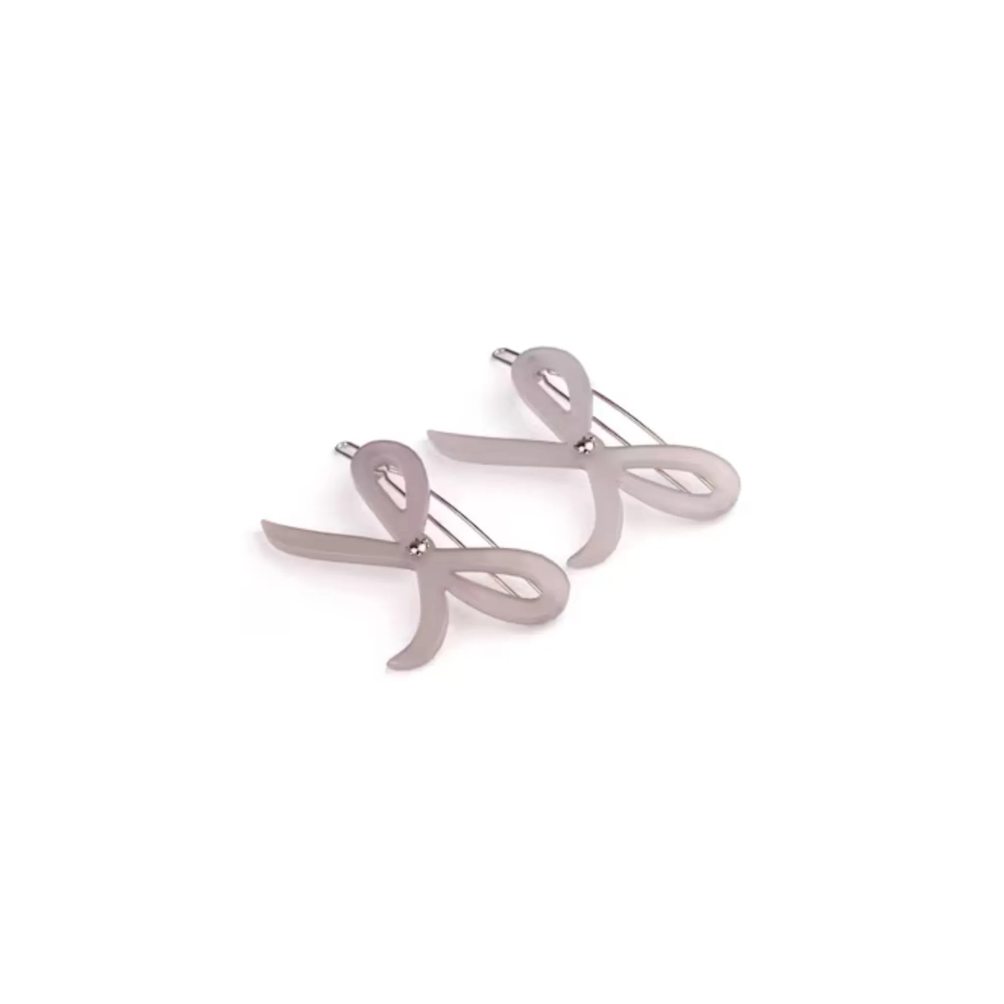 Turtle Story Ribbon Side Clips in Velvet Gray