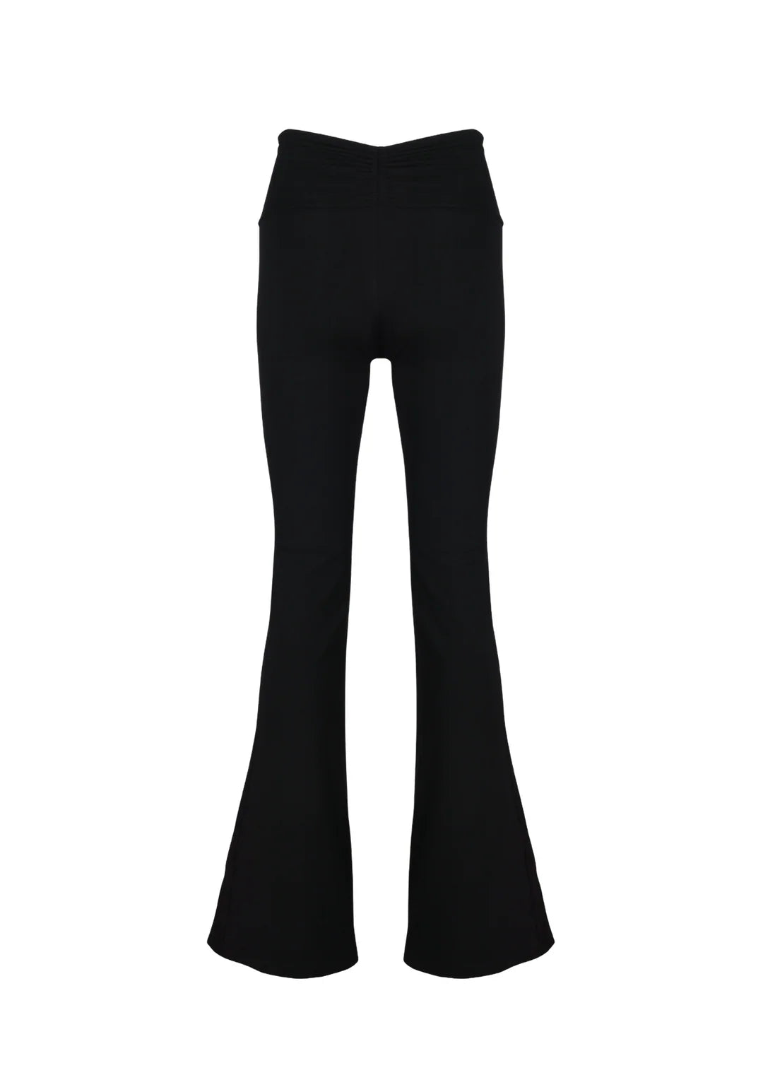 WearRame Core Luxe Scrunch Waist Flare Pants Black full view