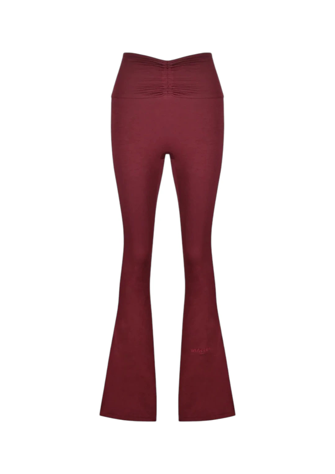 WearRame Core Luxe Scrunch Waist Flare Pants Burgundy available in Bangkok at LAY EmSphere