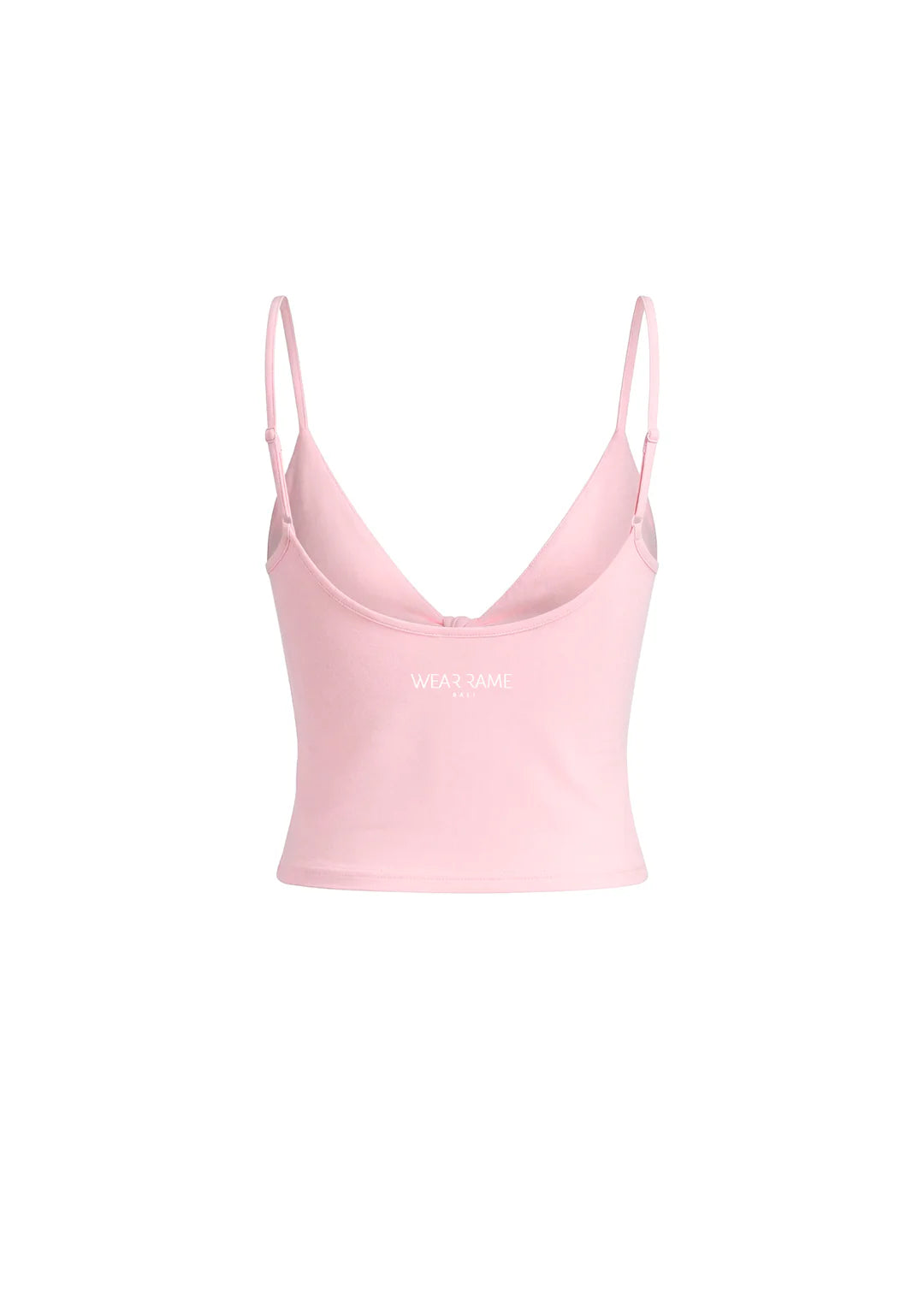 wearrame Cove Knot Top in Blush pink sleeveless camisole back view