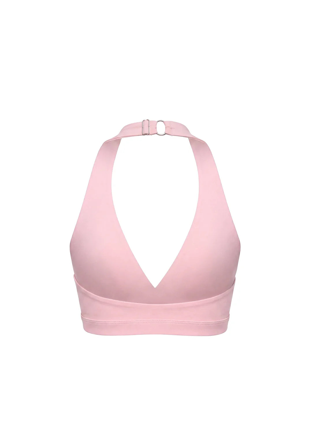 wearrame Crest Cup Bra in Blush pink halter sports bra back view
