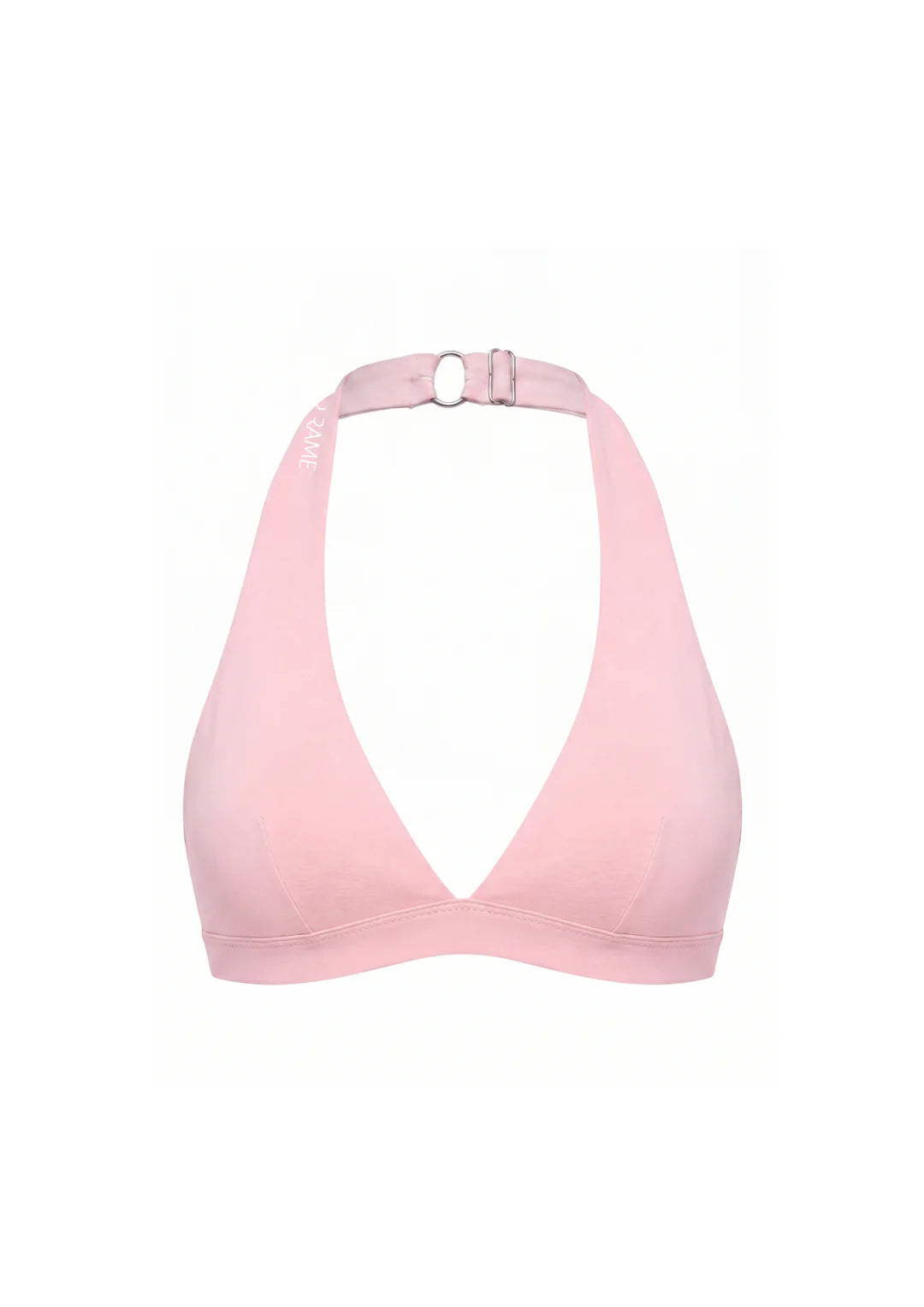 wearrame Crest Cup Bra in Blush pink halter sports bra front view