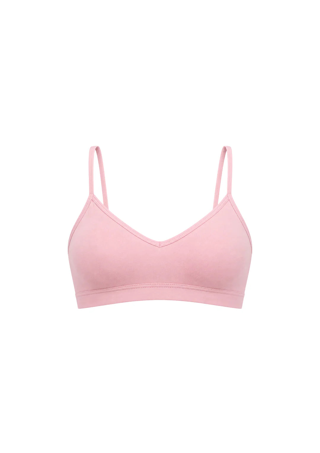 wearrame Drift Adjustable Scoop Bra in Blush pink scoop neck sports bra front view