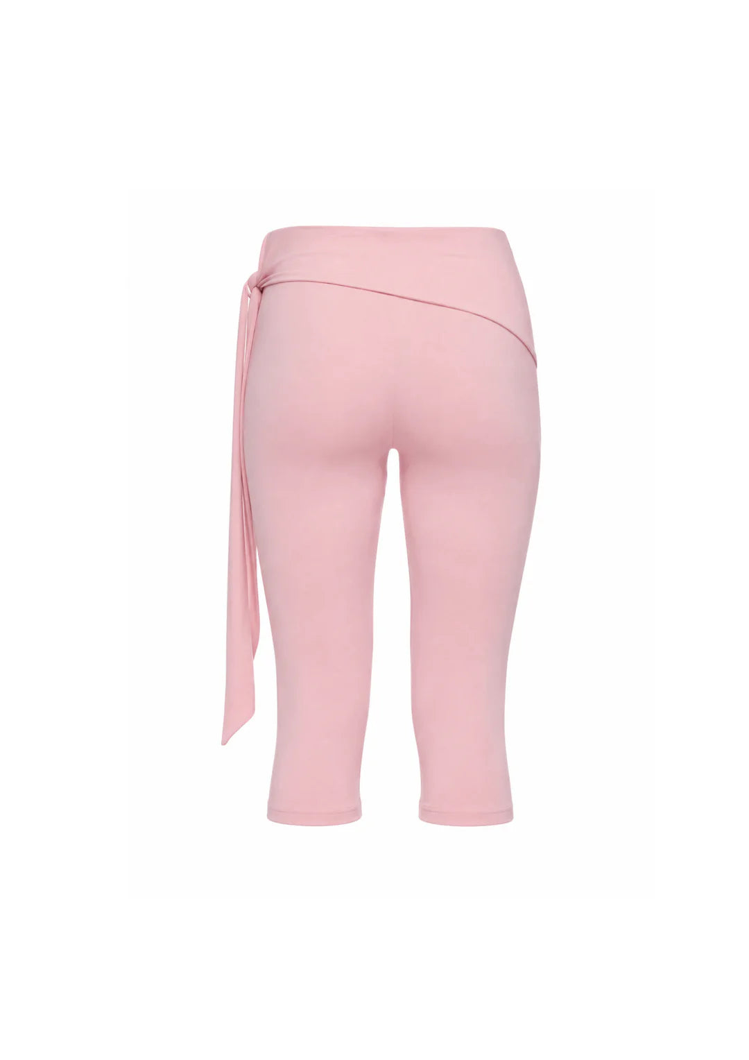 wearrame Tide Wrap Capri Pants in Blush pink cropped leggings back view