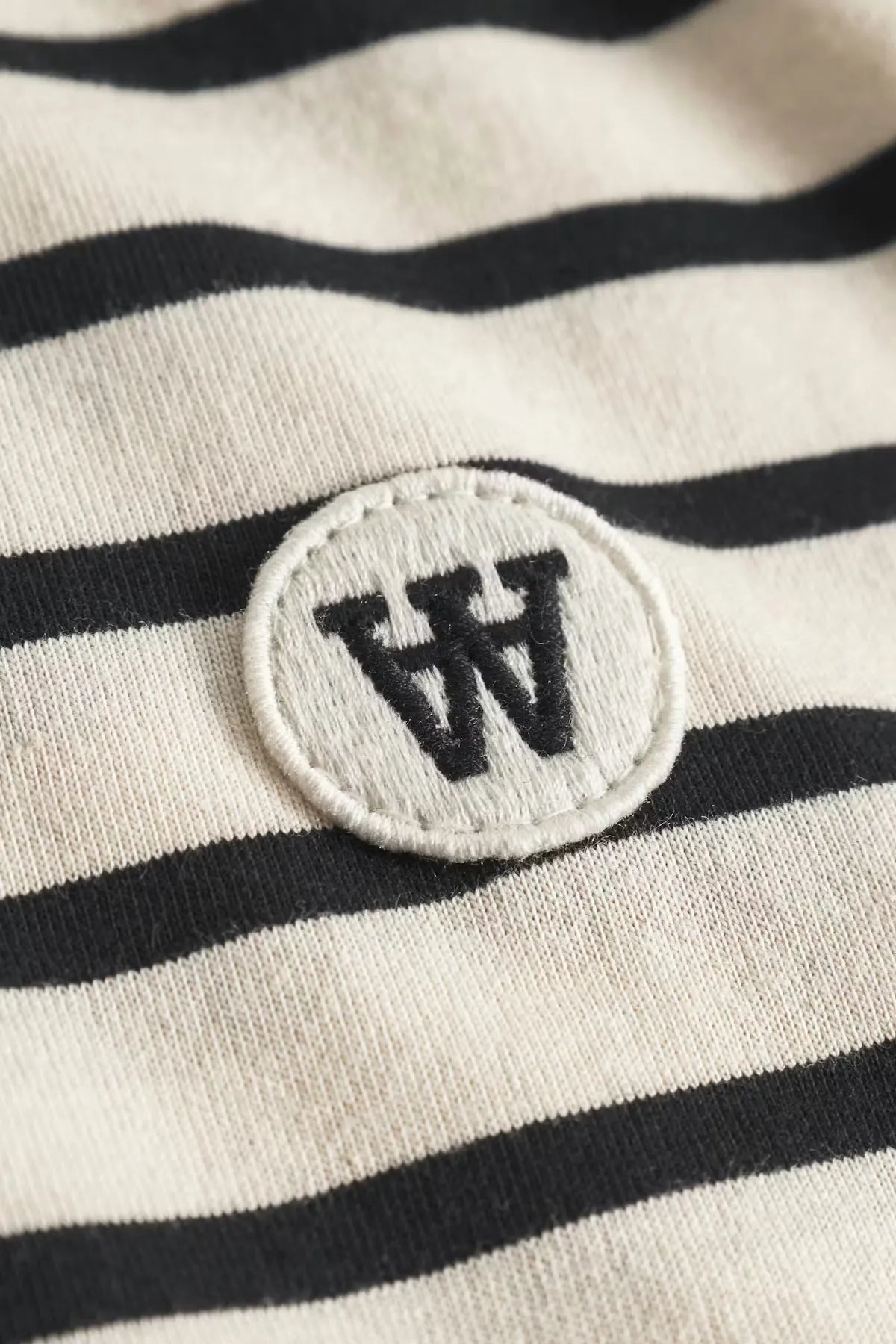 Wood Wood Ace Stripe T-Shirt Black Beauty chest logo detail