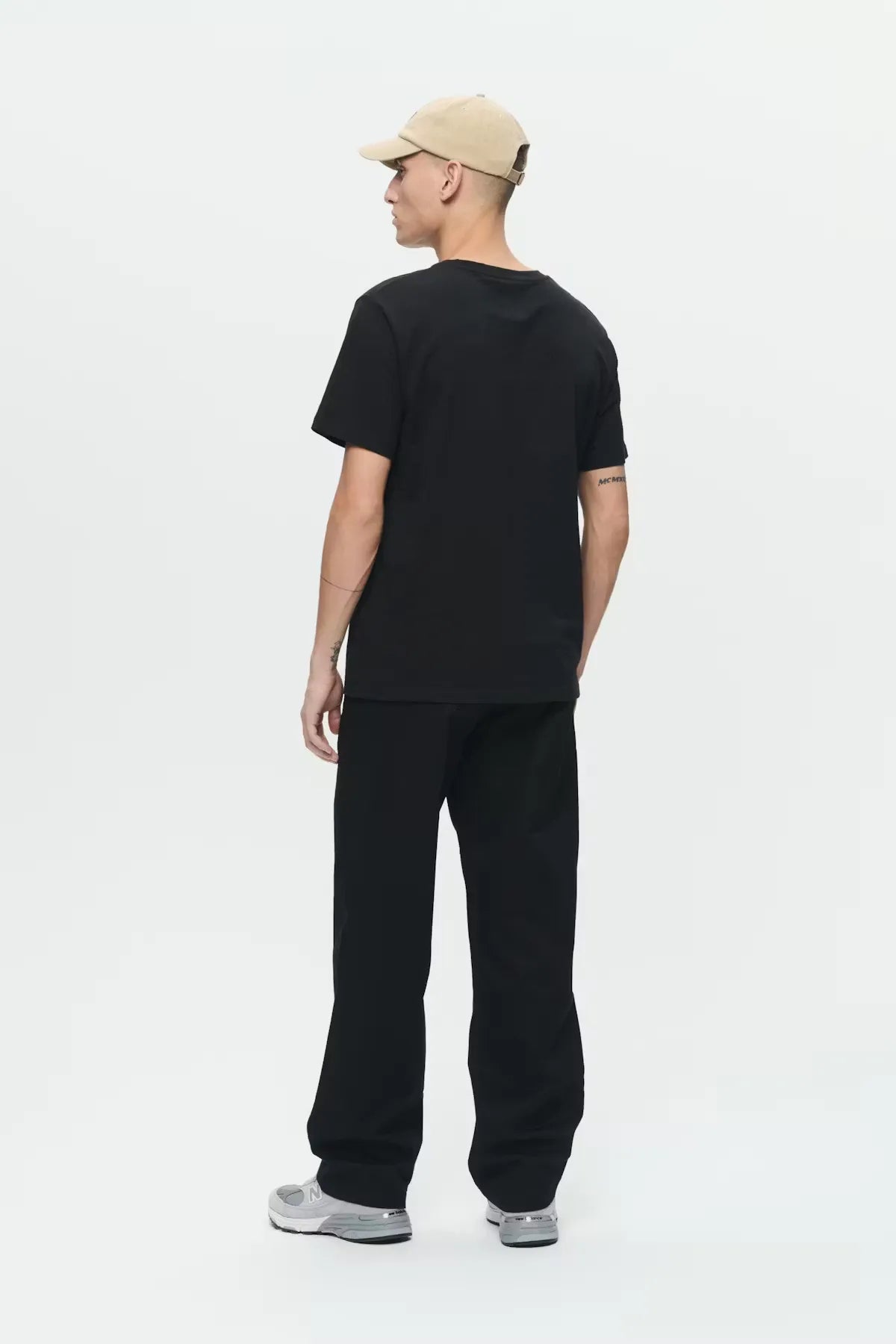 Wood Wood Ace T-Shirt Black Beauty back view on model