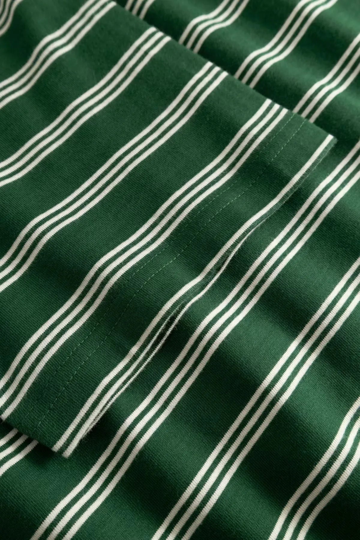 Wood Wood Colton Poloshirt Eden Stripe Green sleeve detail