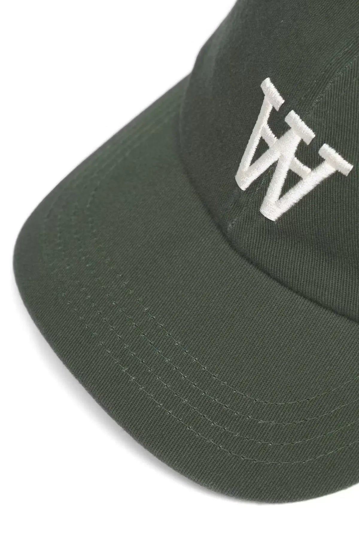 Wood Wood Eli Cap Grape Leaf Green curved visor detail