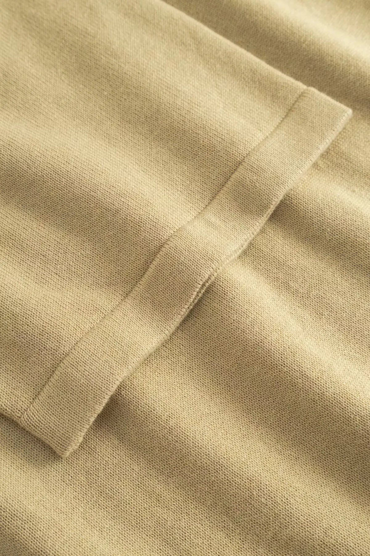 Wood Wood Mikkel Poloshirt Pale Olive Green Brown sleeve detail