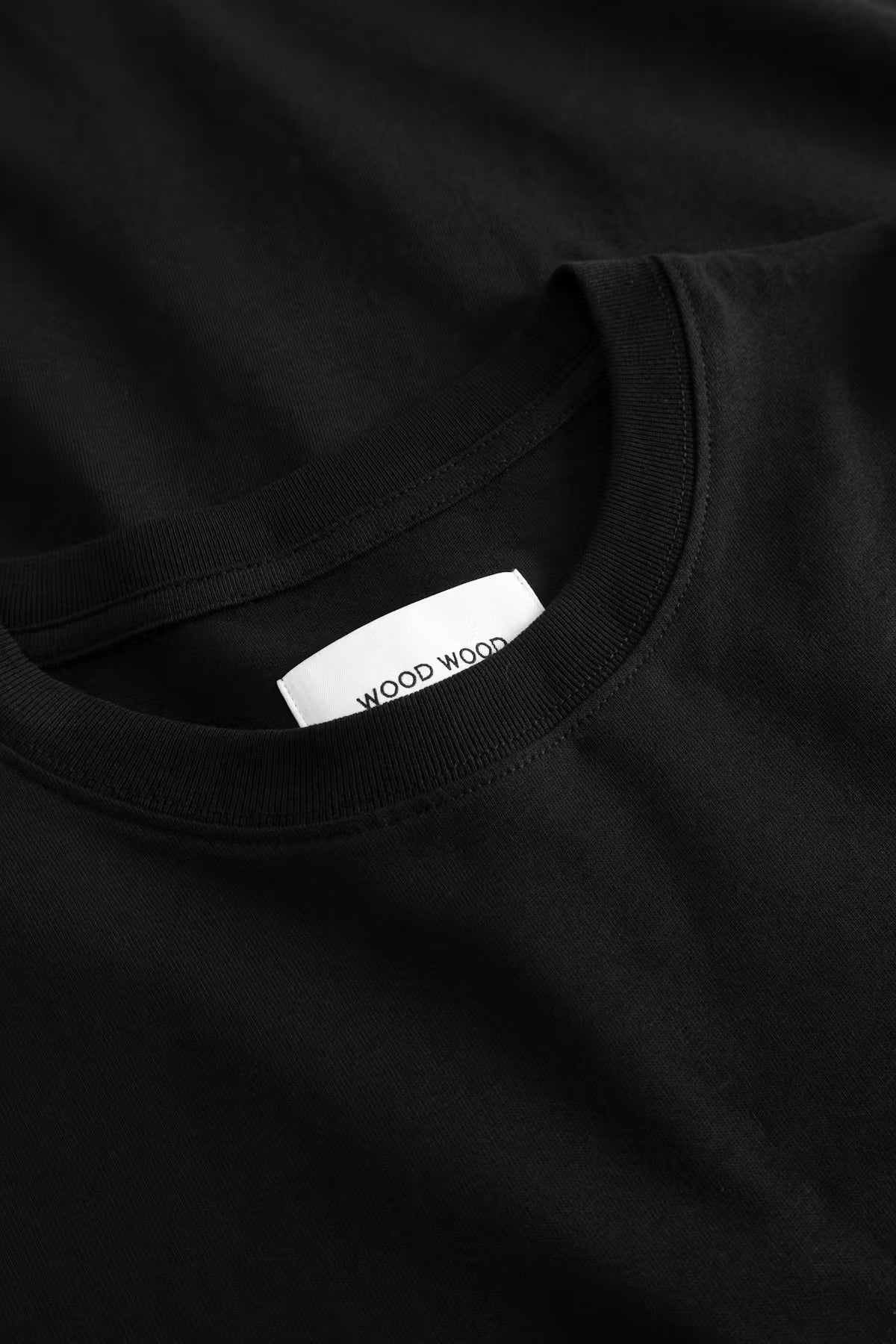 Wood Wood WW Bobby T-Shirt Bright Black neckline detail