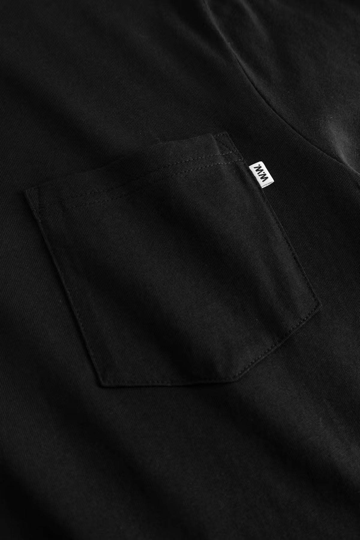 Wood Wood WW Bobby T-Shirt Bright Black chest pocket detail