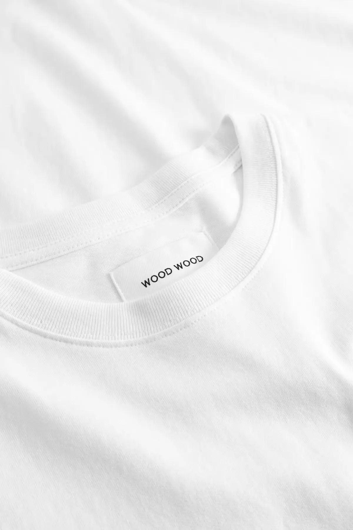 Wood Wood WW Bobby T-Shirt Bright White neckline detail