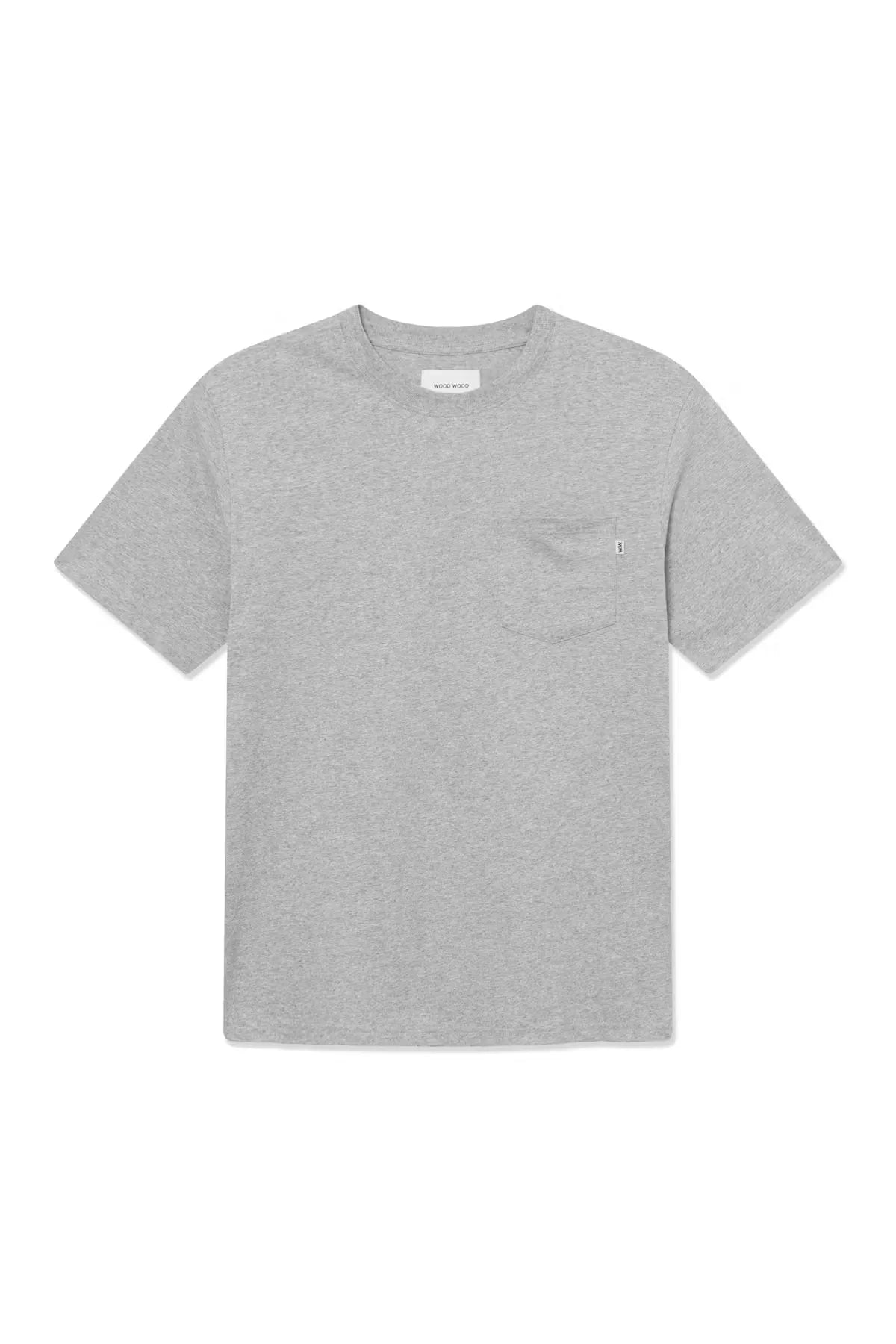 Wood Wood WW Bobby T-Shirt Gray front view