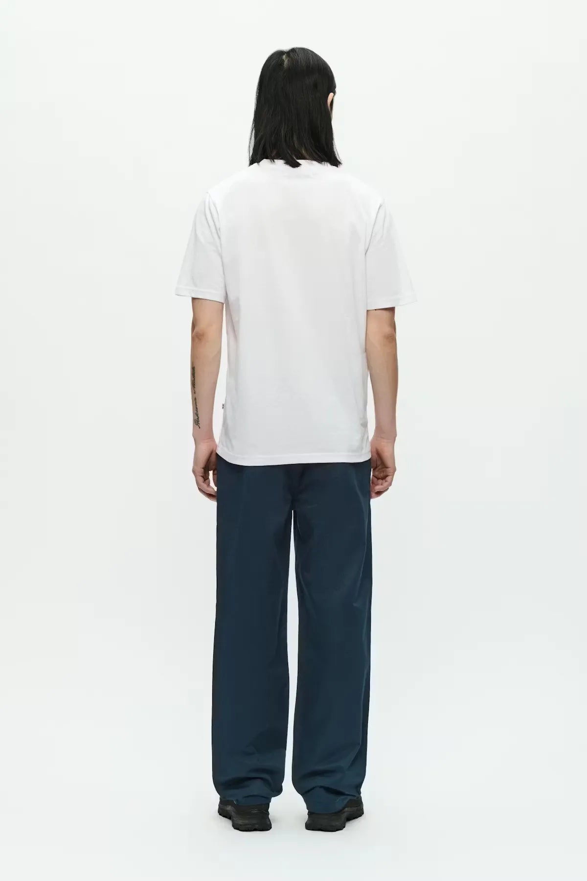 Wood Wood WW Essential T-Shirt White back view on model